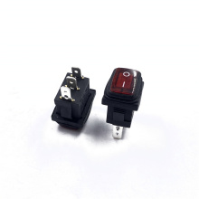 JEC 6A 250V JS-606-AL-Q-RB-3H-P Red Square Water Proof Rocker Switch